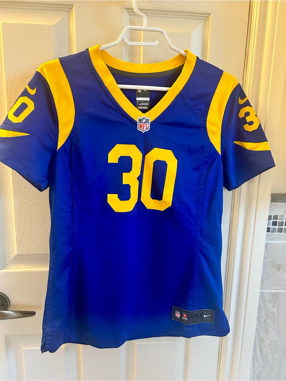 Nike Los Angeles Rams #30 Blue & Yellow Football Jersey